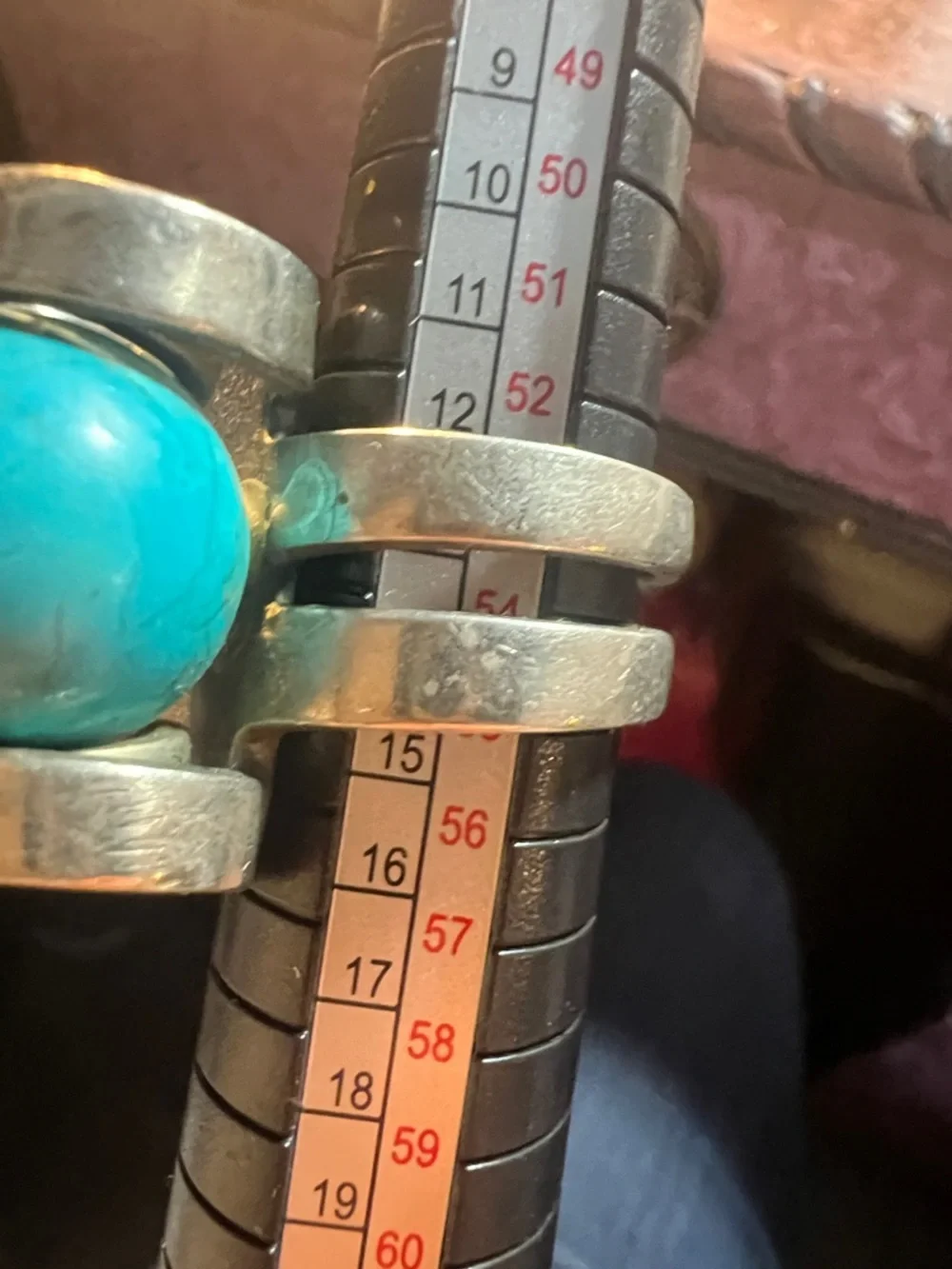 Turquoise Sphere Silver Statement Ring - Picture 11 of 11